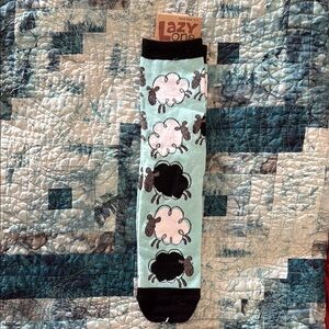 TWO PAIR - Lazy One Sheep Patterned Socks - Mint and Black, Pink and Green